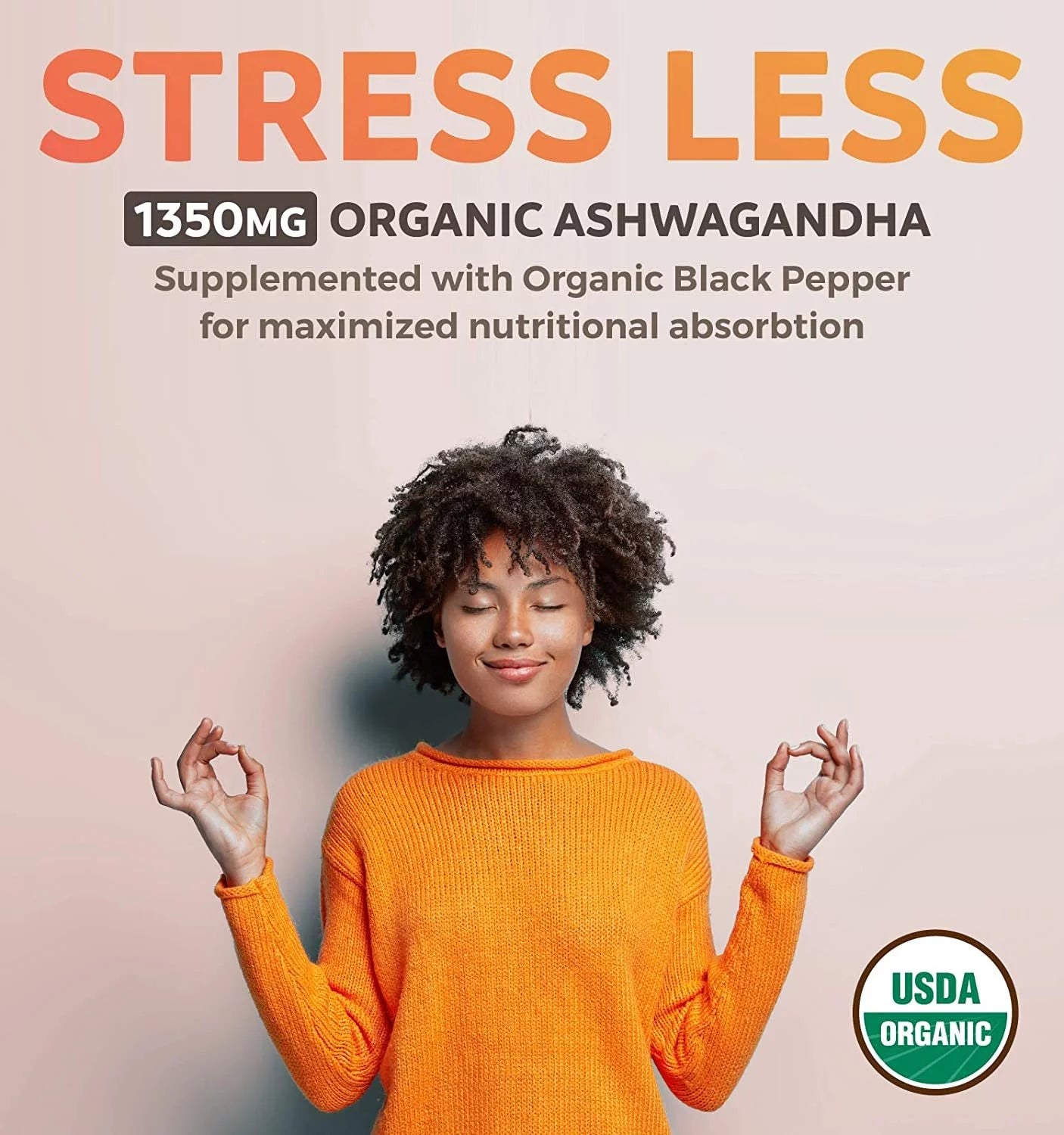 Organic Ashwagandha (120 Vegetarian Tablets) 1350Mg per Serve - Natural Anxiety Relief, Immune, Adrenal, Cortisol & Thyroid Support - No Pills or Capsules