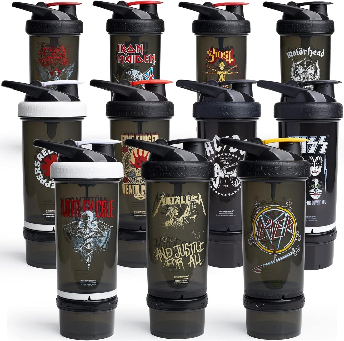 Revive Motley Crue Protein Shake Bottles 750Ml – Protein Shaker Bottle with Storage Compartment – Shaker Cups for Protein Shakes + Powder, Rock Band Collection