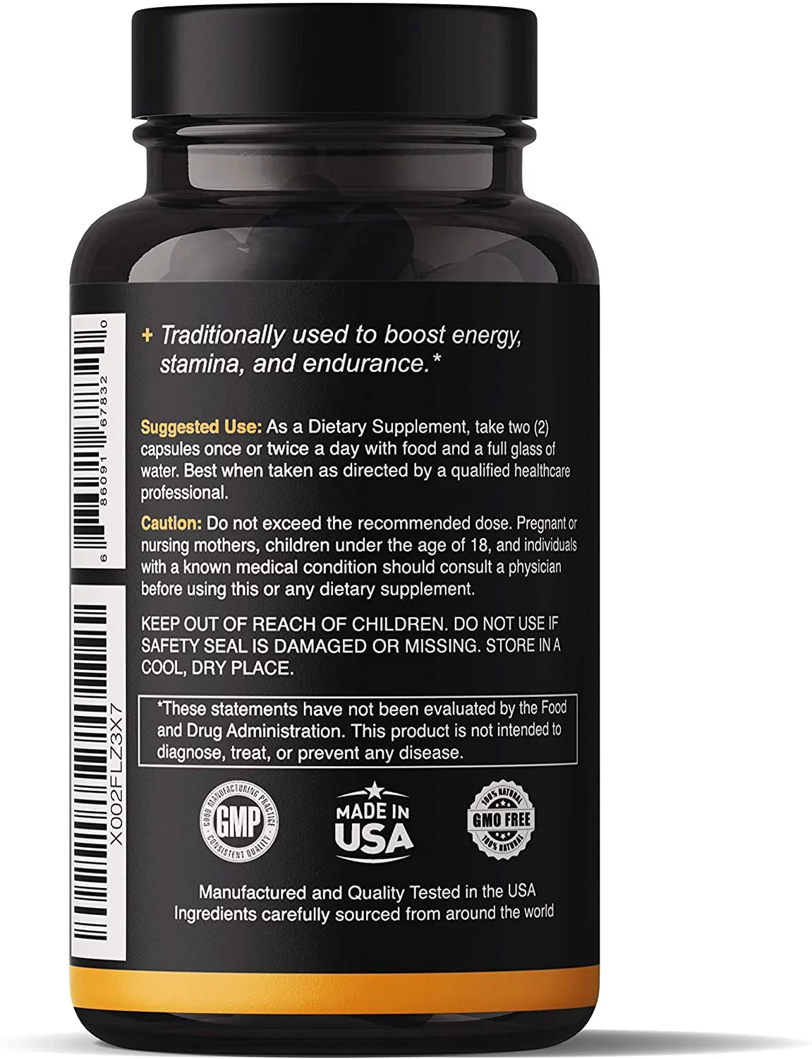 Maca Root Powder Capsules 1500Mg Black Red Yellow Maca, Vegan Pills - 120 Ct