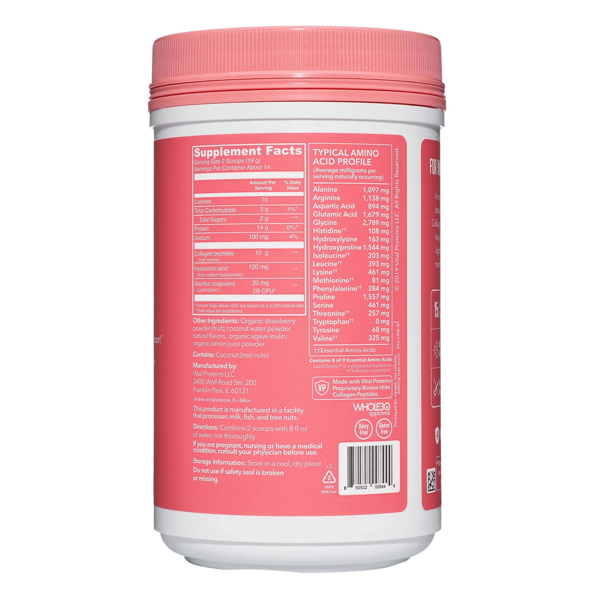 Beauty Collagen, 15G Collagen, Strawberry Lemon, 9.6Oz