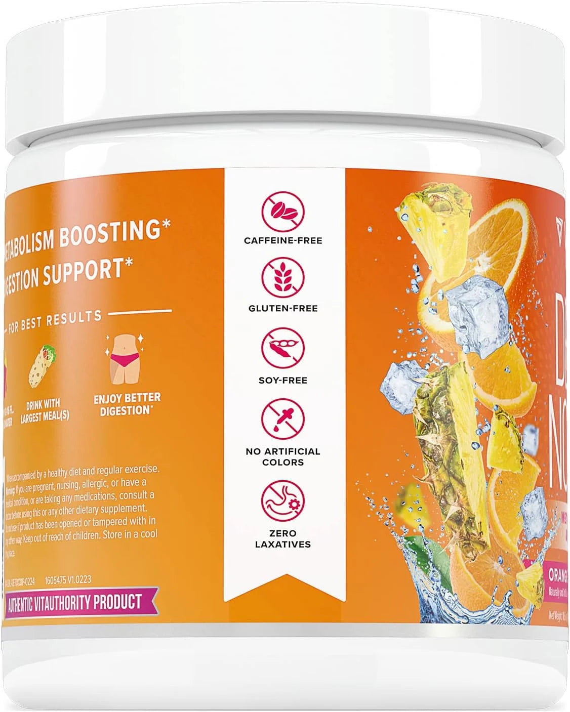 Detox Nourish Detox Cleanse Weight Loss Powder: Natural Digestive Enzyme Supplement with Apple Cider Vinegar to Support Healthy Weight Loss for Women and Men and Bloating Relief, Orange Pineapple, 50