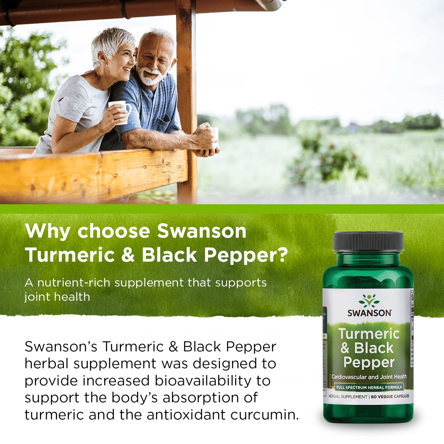 Turmeric and Black Pepper Vegetable Capsules, 600 Mg, 60 Count