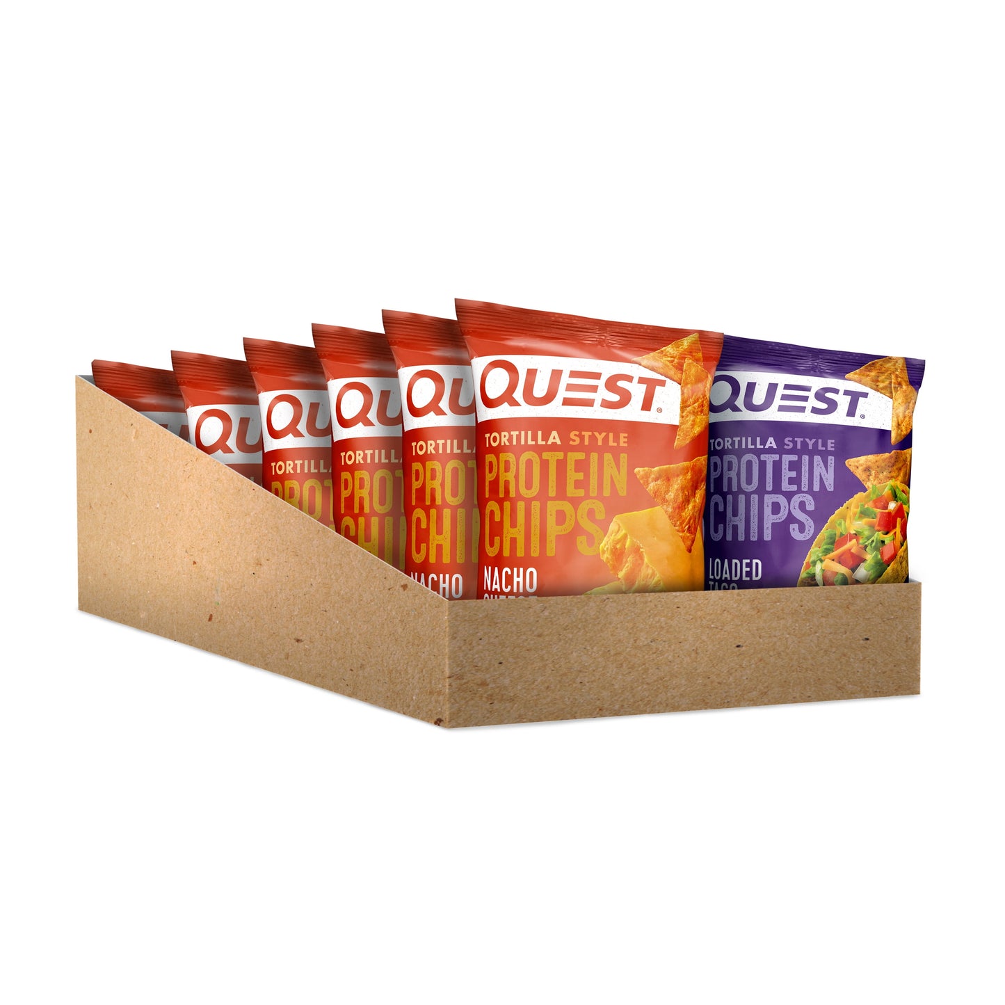 Quest Tortilla Style Protein Chips, Nacho Cheese and Loaded Taco, Variety Pack, 12 Count