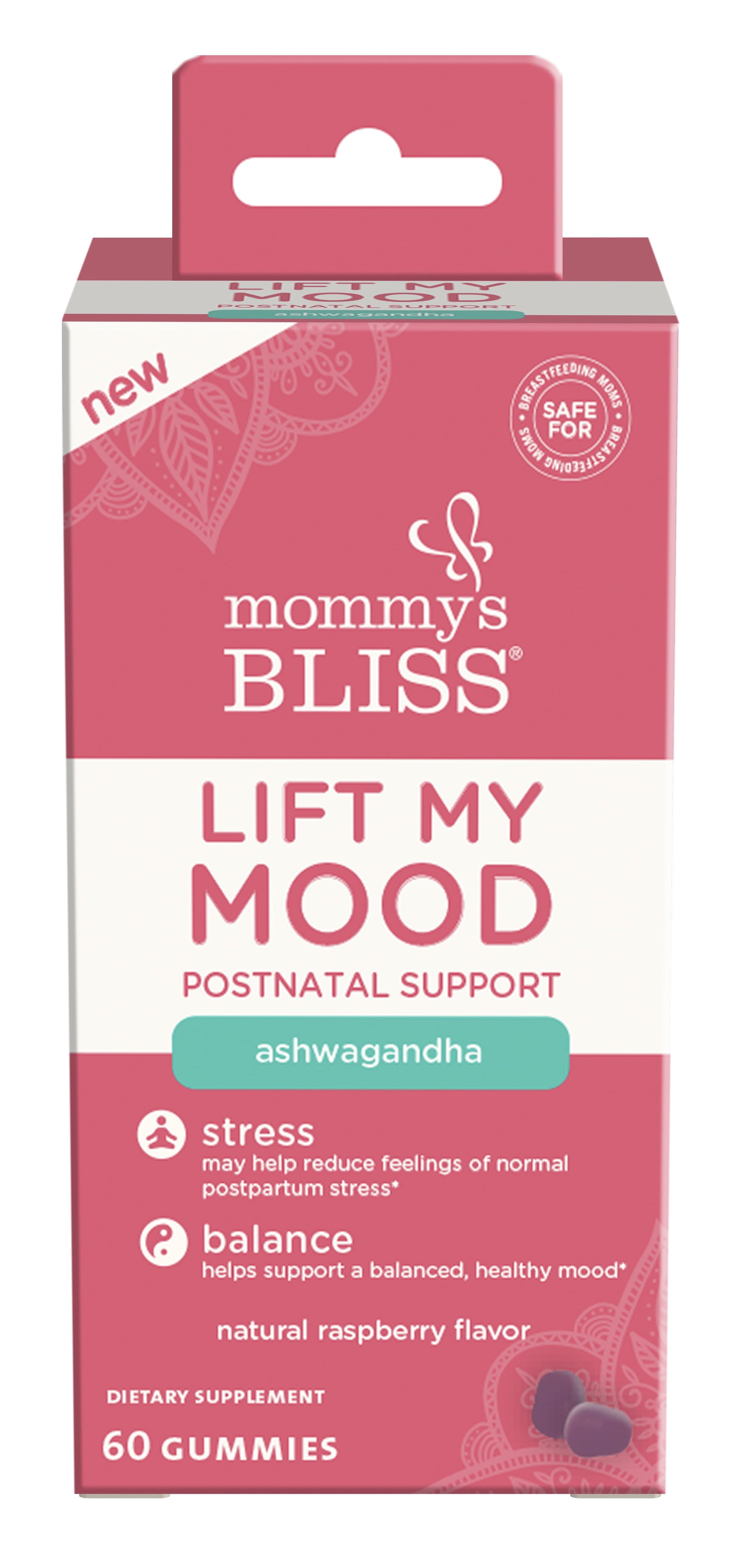 Lift My Mood with Ashwagandha Gummies, Postnatal Multivitamin Supplement Support, 60 Count