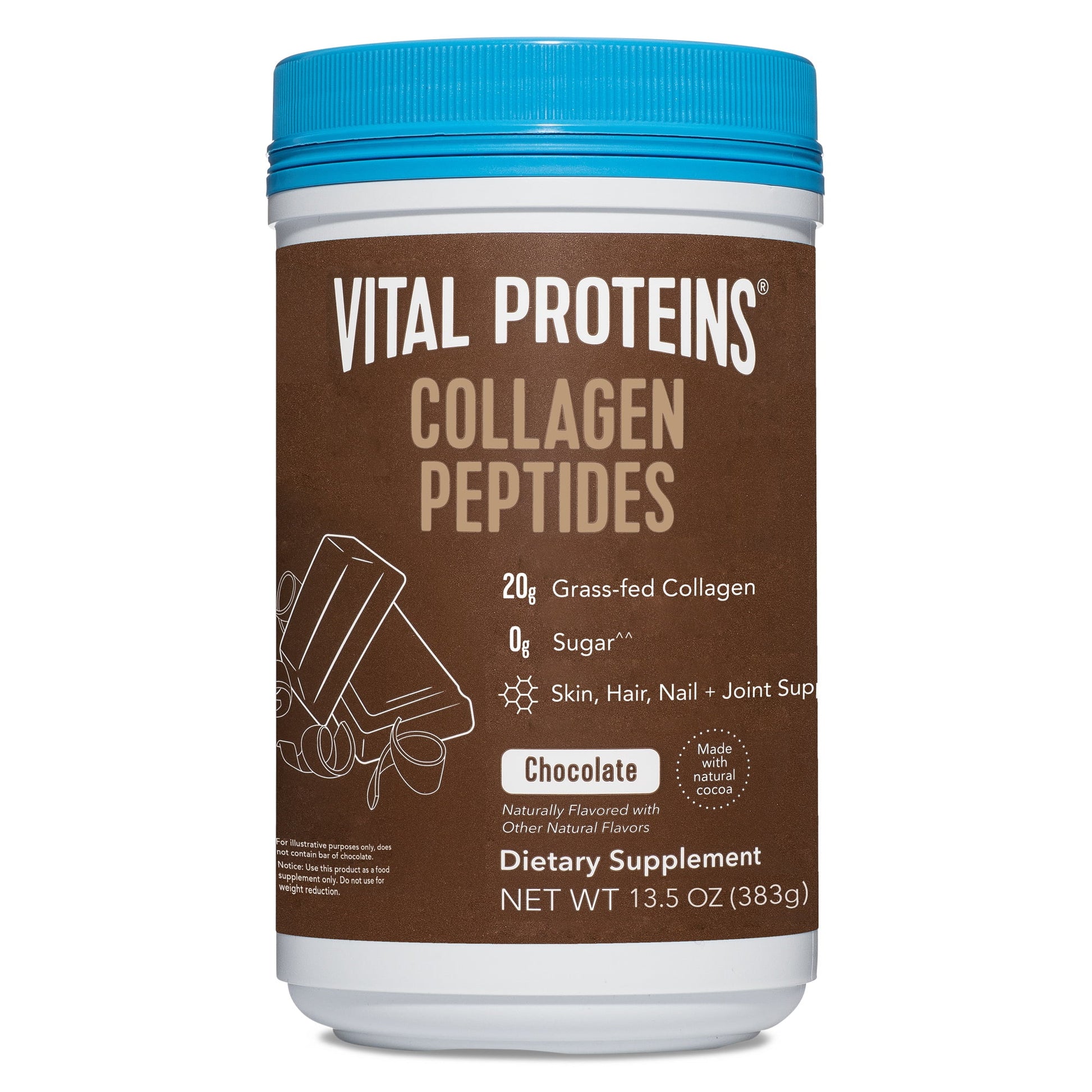 Collagen Peptides Powder, Chocolate, 13.5 Oz