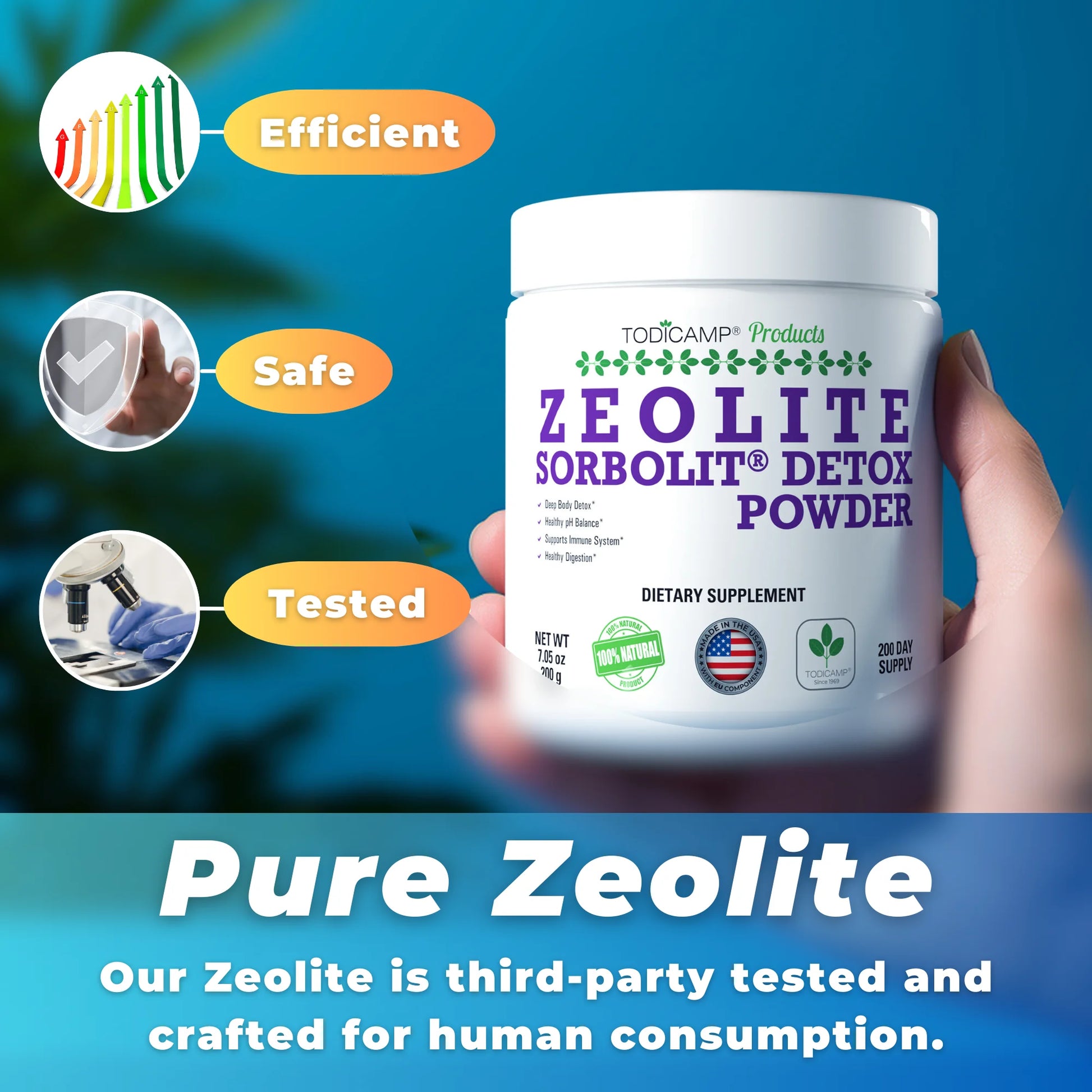 Zeolite Detox Cleanse 7.05 Oz Zeolite Powder for Fast Full Body Detox, Liver Detox & Debloat