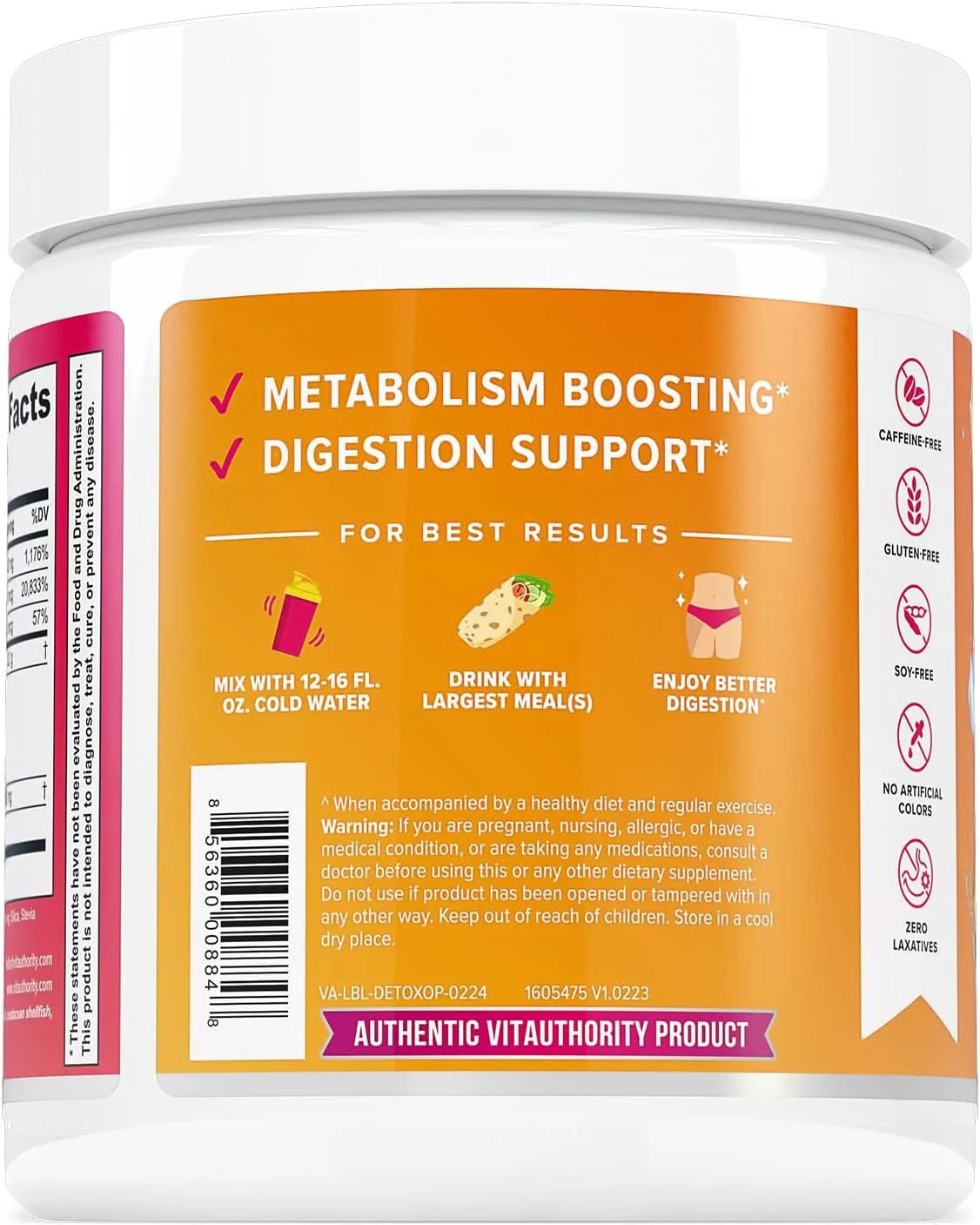 Detox Nourish Detox Cleanse Weight Loss Powder: Natural Digestive Enzyme Supplement with Apple Cider Vinegar to Support Healthy Weight Loss for Women and Men and Bloating Relief, Orange Pineapple, 50