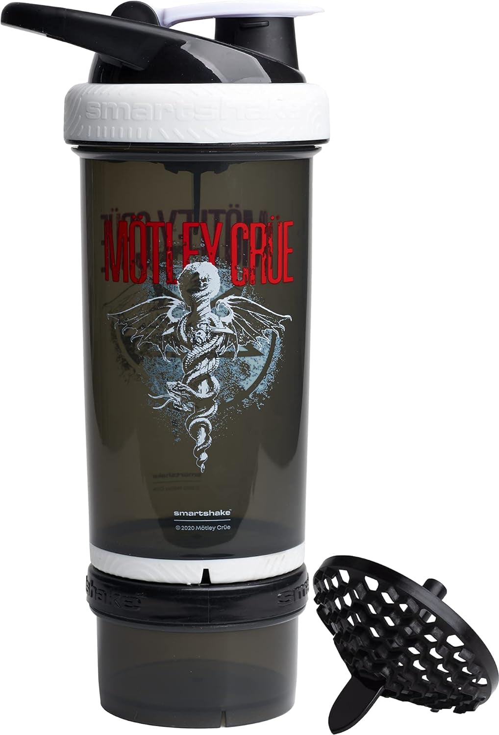 Revive Motley Crue Protein Shake Bottles 750Ml – Protein Shaker Bottle with Storage Compartment – Shaker Cups for Protein Shakes + Powder, Rock Band Collection