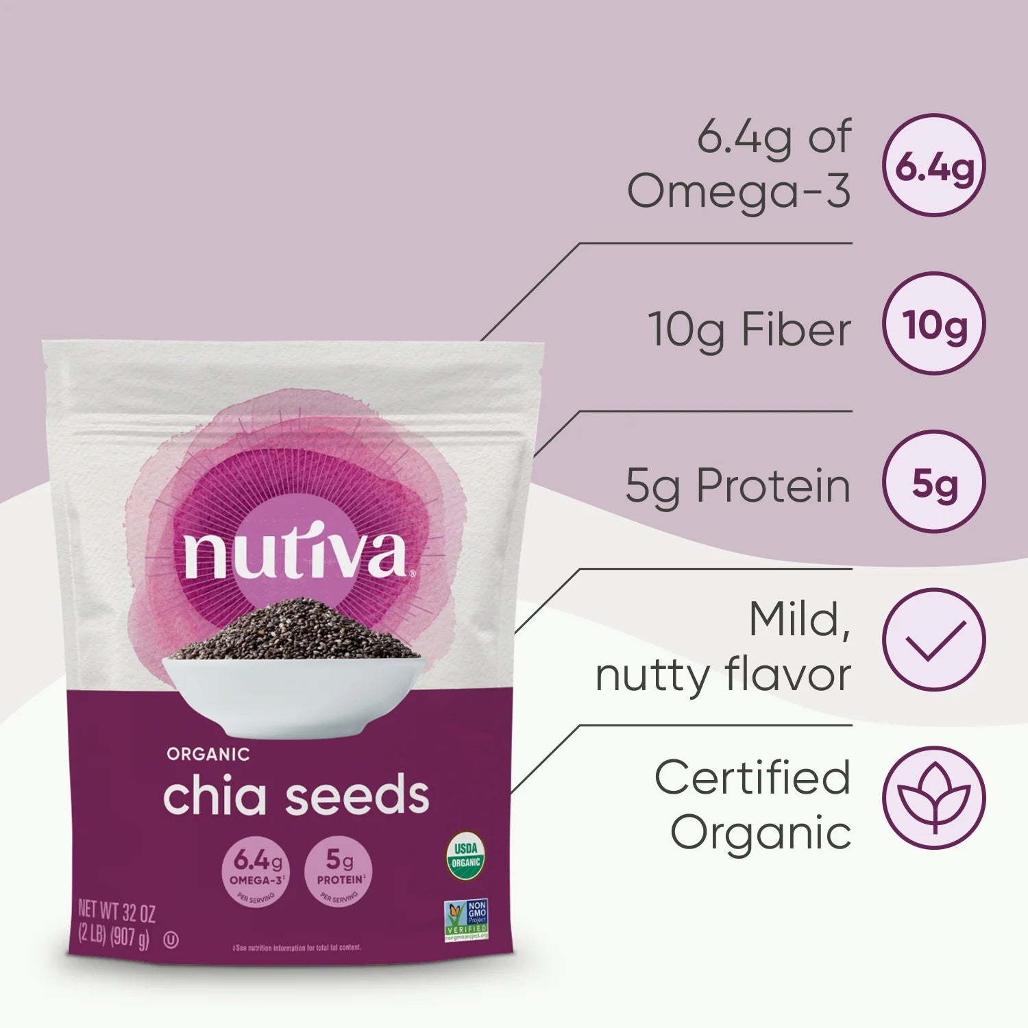 Organic Chia Seed, Black, 32 Oz (907 G)