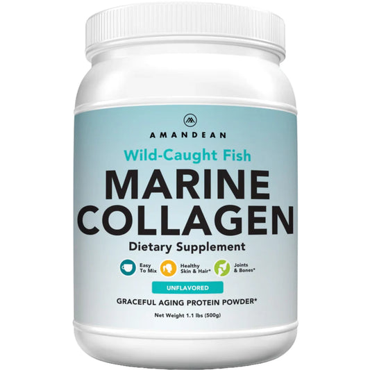 Premium Anti-Aging Marine Collagen Powder 17.6 Oz | Wild-Caught Hydrolyzed Fish Collagen Peptides | Type 1 & 3 Collagen Protein Supplement | Amino Acids for Skin, Hair, Nails | Paleo Friendly, Non-Gmo